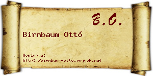 Birnbaum Ottó névjegykártya
